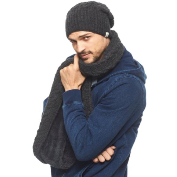 🔥GREY Trinitas Merino Sherpa-Lined Infinity Scarf - Picture 4 of 6